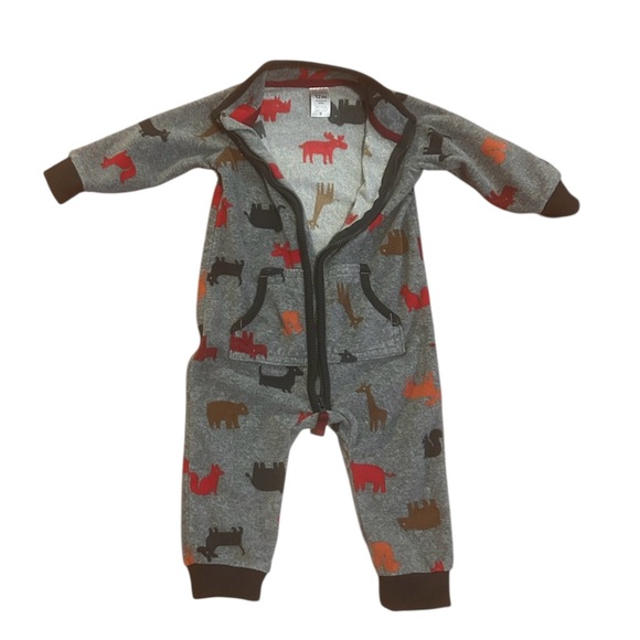 12m Carter’s Fleece Zipper Romper Zip Footless onesie Coveralls 9-12m 12 Month - Picture 4 of 5